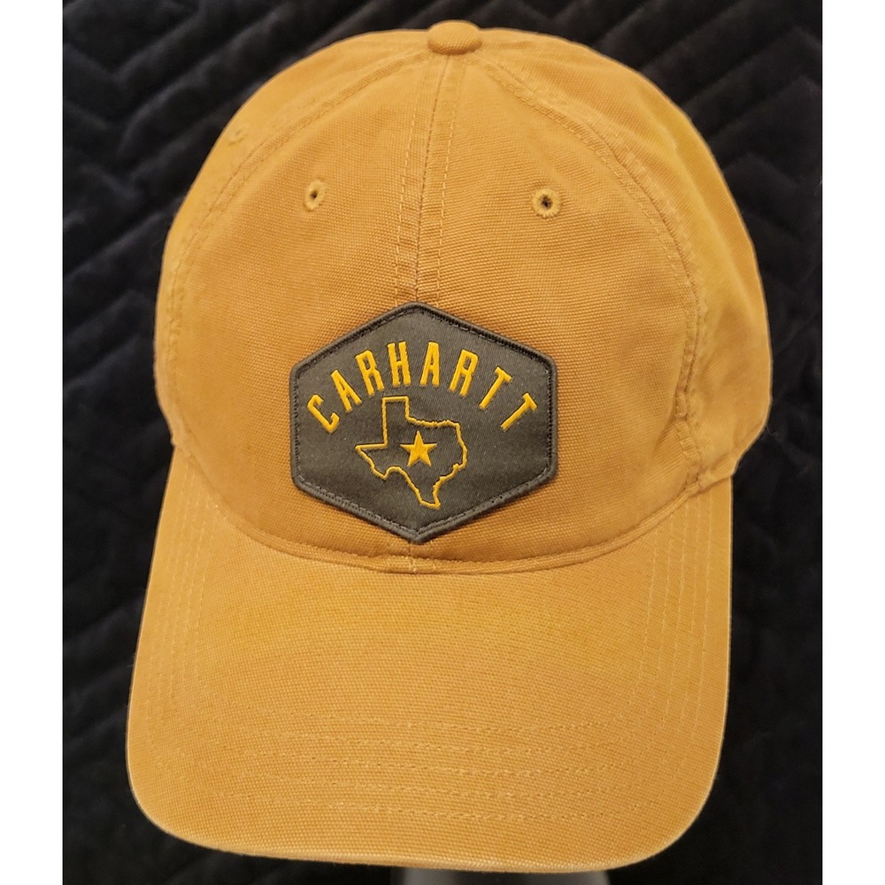 Carhartt Texas Patch Duck Brown Canvas Baseball Cap Western Hat Rustic Rugged